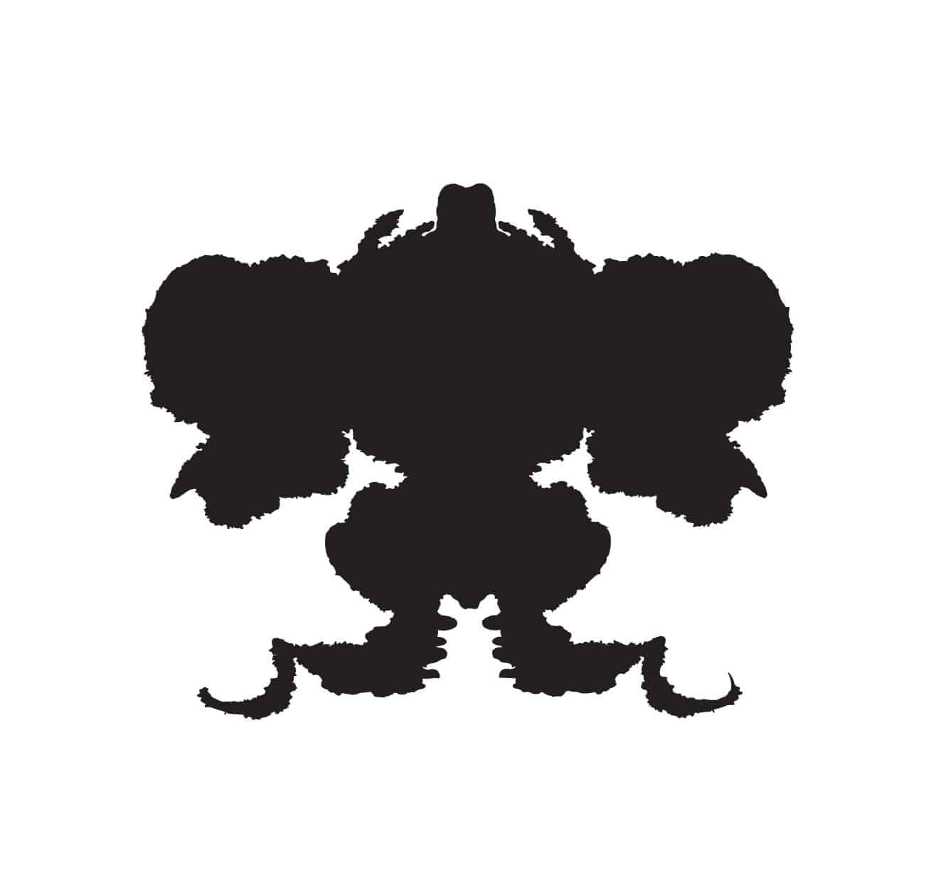 Collection of Rorschach test inkblots. Vector illustration