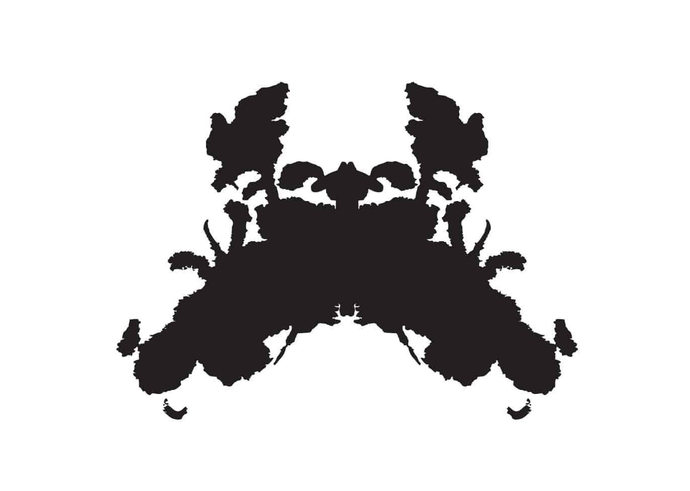 Collection of Rorschach test inkblots. Vector illustration