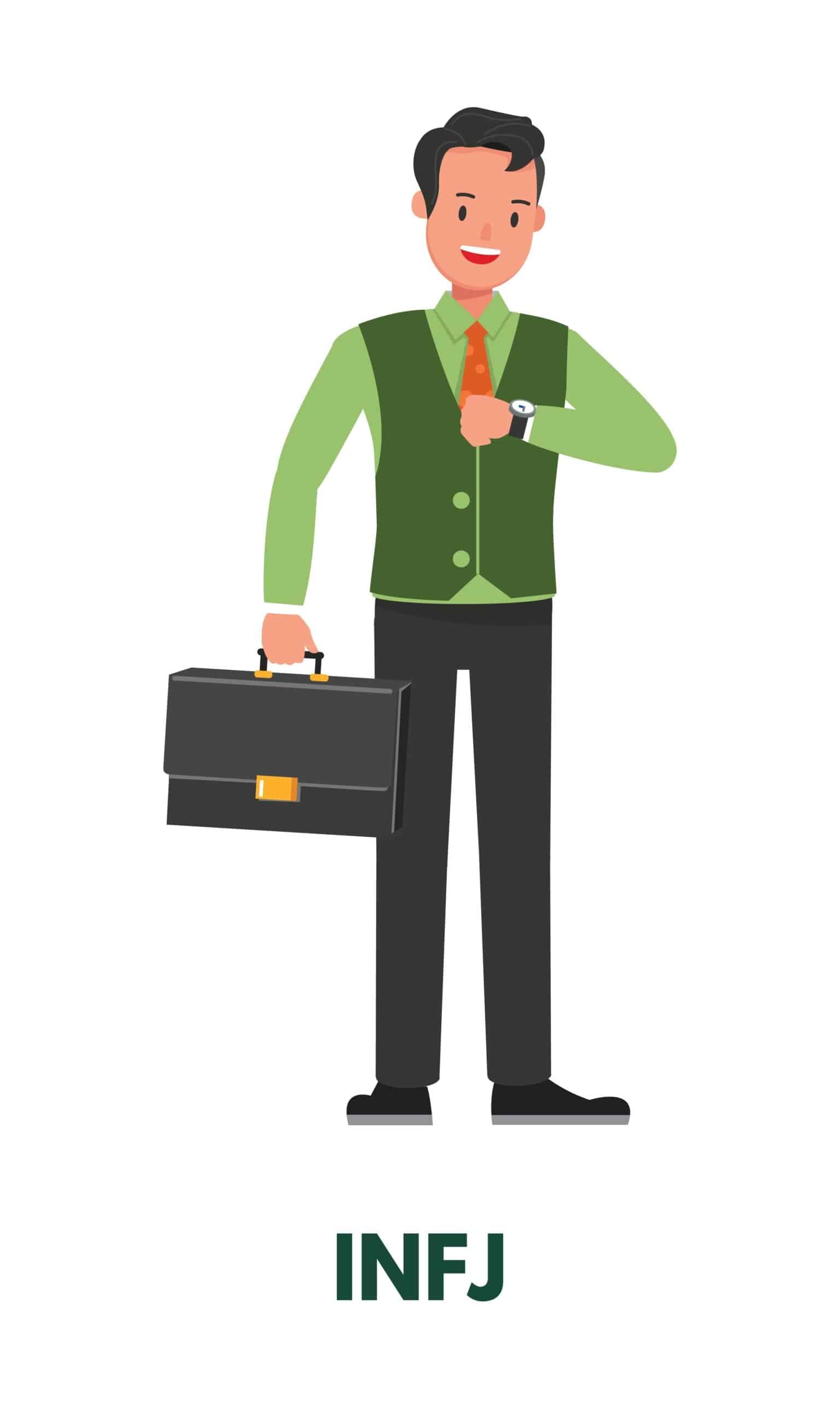 Male,Advocate,In,Green,Clothing,Looking,At,Watch,While,Carrying