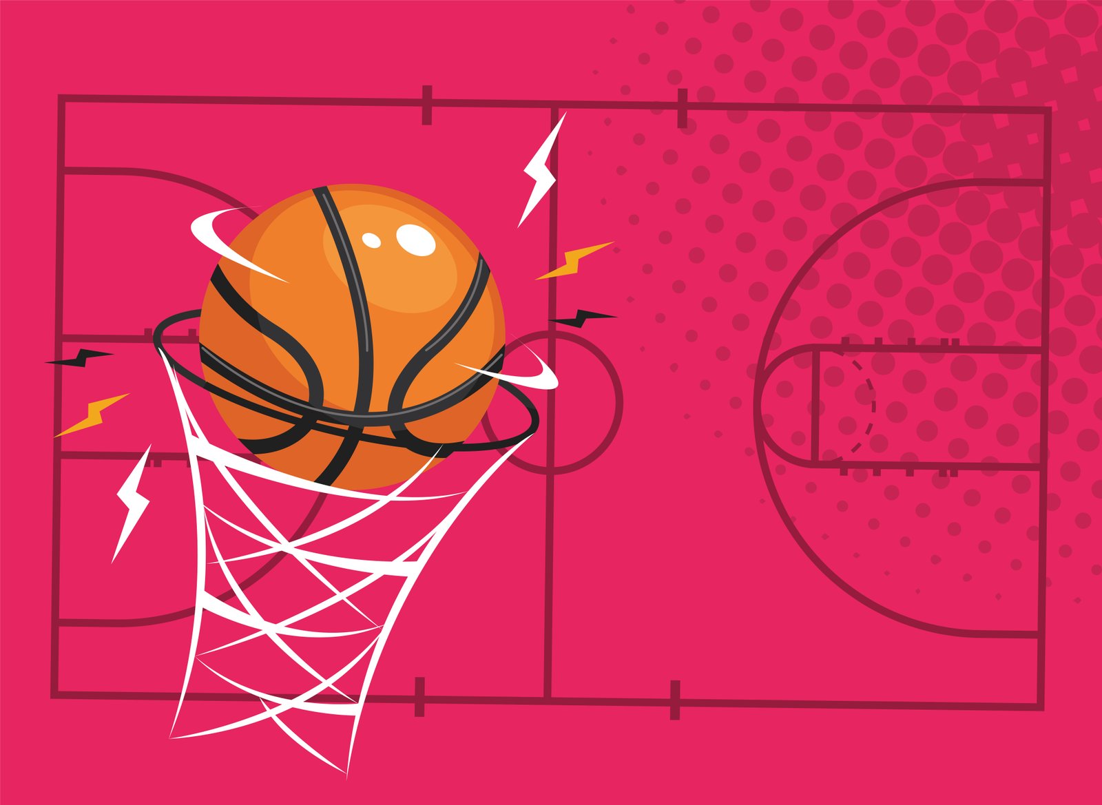 basketball point pink color
